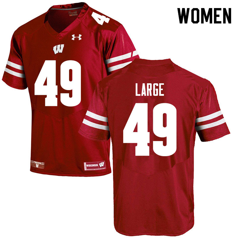 Women #49 Cam Large Wisconsin Badgers College Football Jerseys Sale-Red